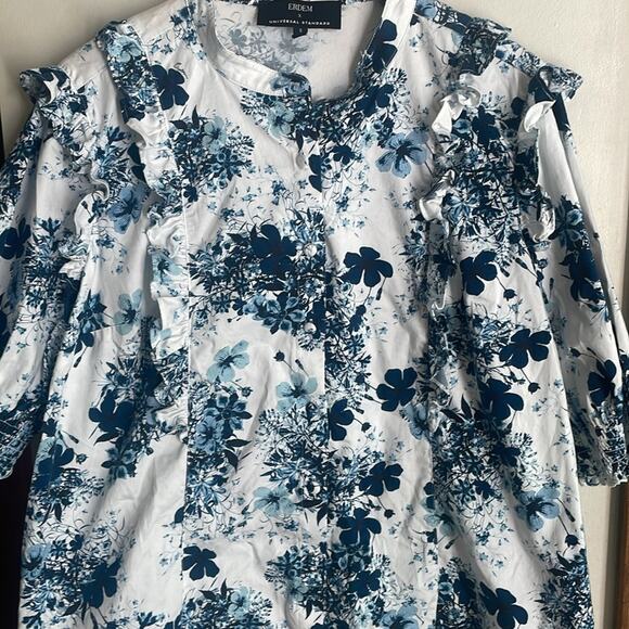Universal Standard x Erdem Kalina Short Sleeve Ruffle Shirt - Picture 4 of 16